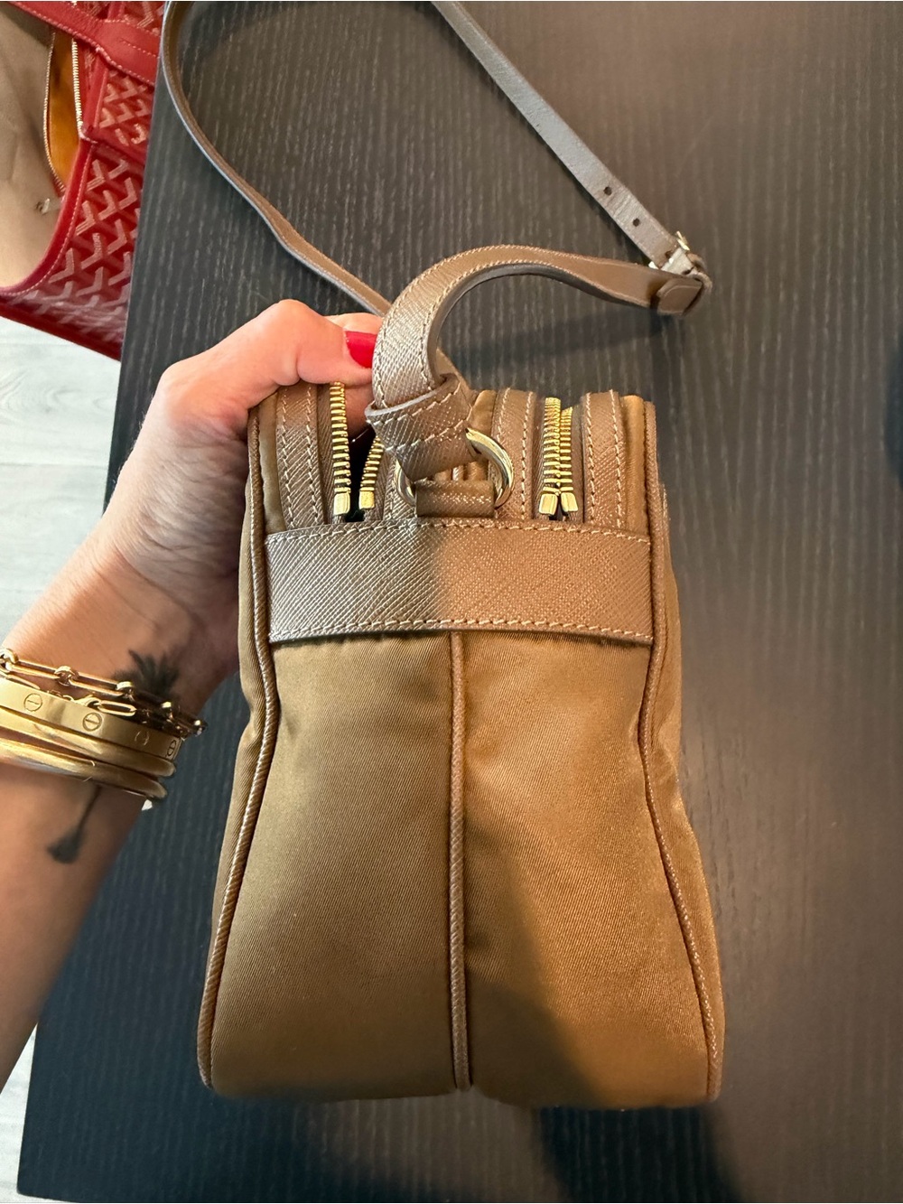 Prada cognac re-Nylon camera crossbody Bag with Leather Trim; worn 10 times max - Picture 14 of 16